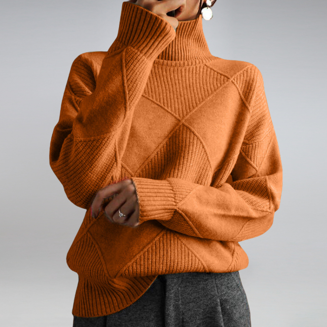 Stilvoller Damenpullover mit Diamantmuster