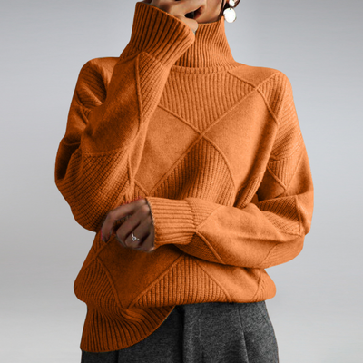 Stilvoller Damenpullover mit Diamantmuster