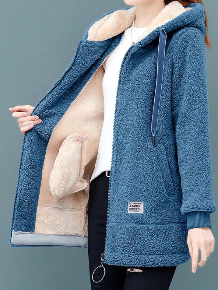 Flauschiger Kuschel-Sweater – Blau