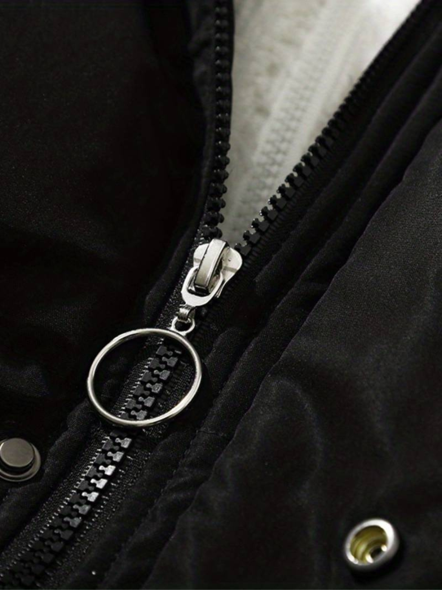 Warme Winterjacke mit Reißverschluss Rosa – Clara