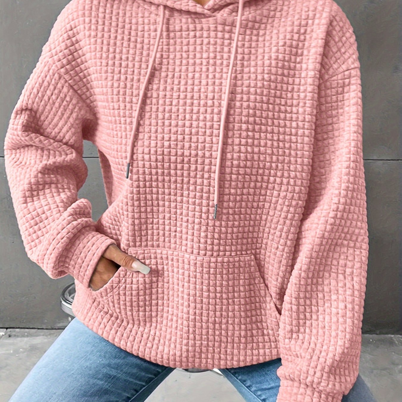 Léana™ | Texturiertes Kapuzen-Sweatshirt mit langen Ärmeln