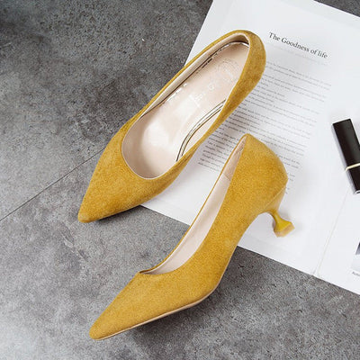 Alice – Spitz zulaufende Stiletto-Absätze aus Premium-Vegan-Wildleder für Damen