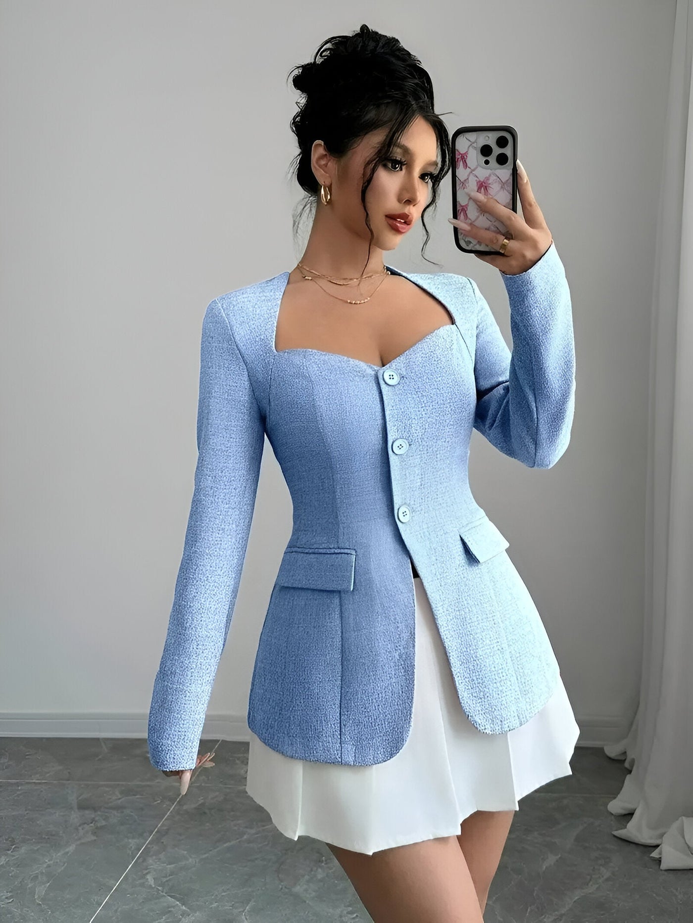 Evalene | Elegante Jacke mit Rüschendetails und langen Ärmeln für Damen