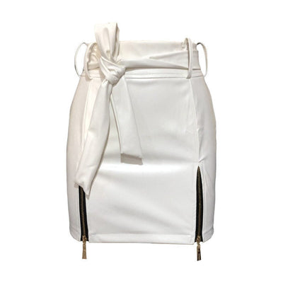 Damen Kurzer Bandage Wolff Leder Minirock – Aelonia