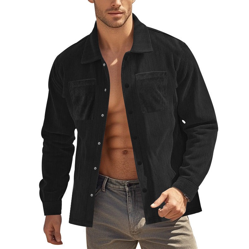 Ronald – Langes Herrenhemd aus schwerem Cord