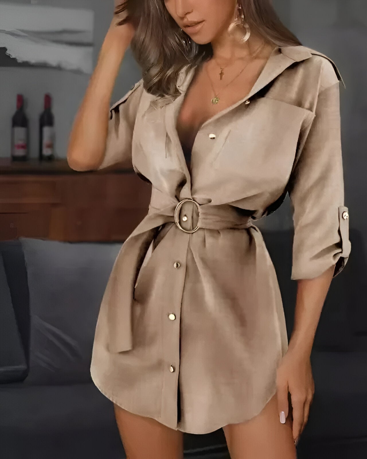 Luca | Stylisches Lace-Up Shirtkleid