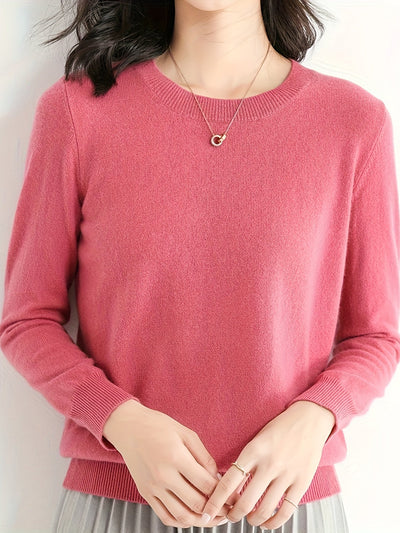 Lila Rundhalspullover – Sophia