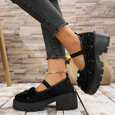 Lina | Schicke Damen Loafers mit Perle und Schleife