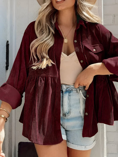Madelhari | Lässige Button-Down Bluse mit Schlagärmeln