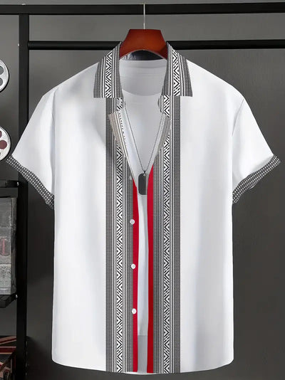 Mark – Lässiges Geometrisches Kurzarmhemd für Herren