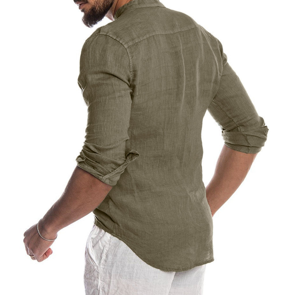 Miles – Langer Herren-Cardigan mit Stehkragen