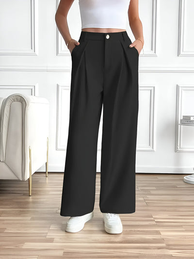 Edeltraud | Elegante Gerade-Hose mit Falten und Taschen