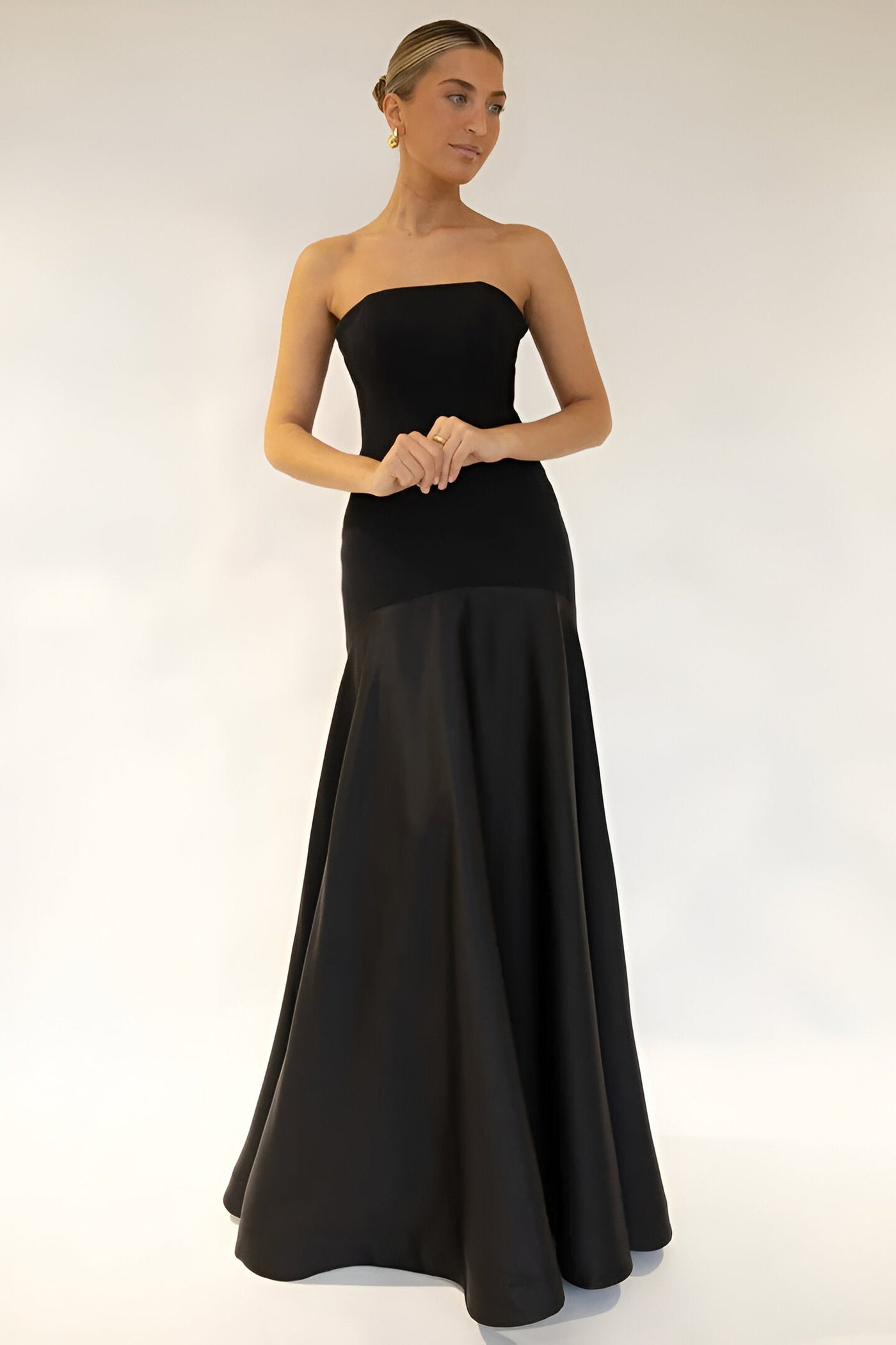 Berenice | Sexy Luxus Patchwork Trägerloses Maxikleid