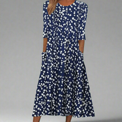 Janina| Elegantes  Festliches Damen  Blumenkleid für Frühling & Sommer