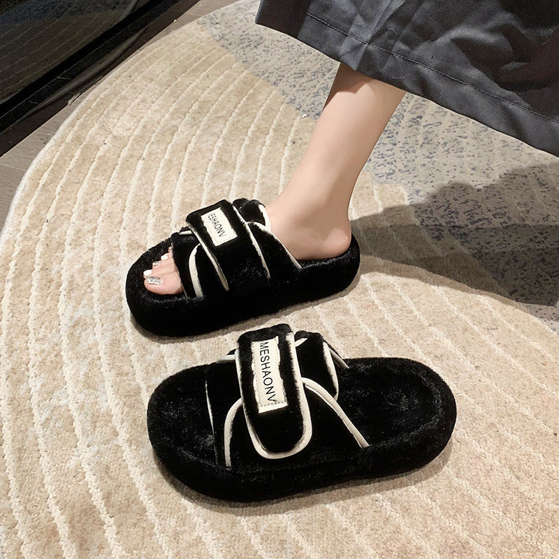 Marion – Modische Plattform-Slipper mit Klettverschluss