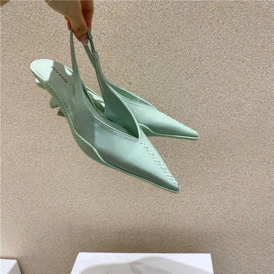 Jade – Mittelhohe Damen-Baotou-Sandalen mit Spitze