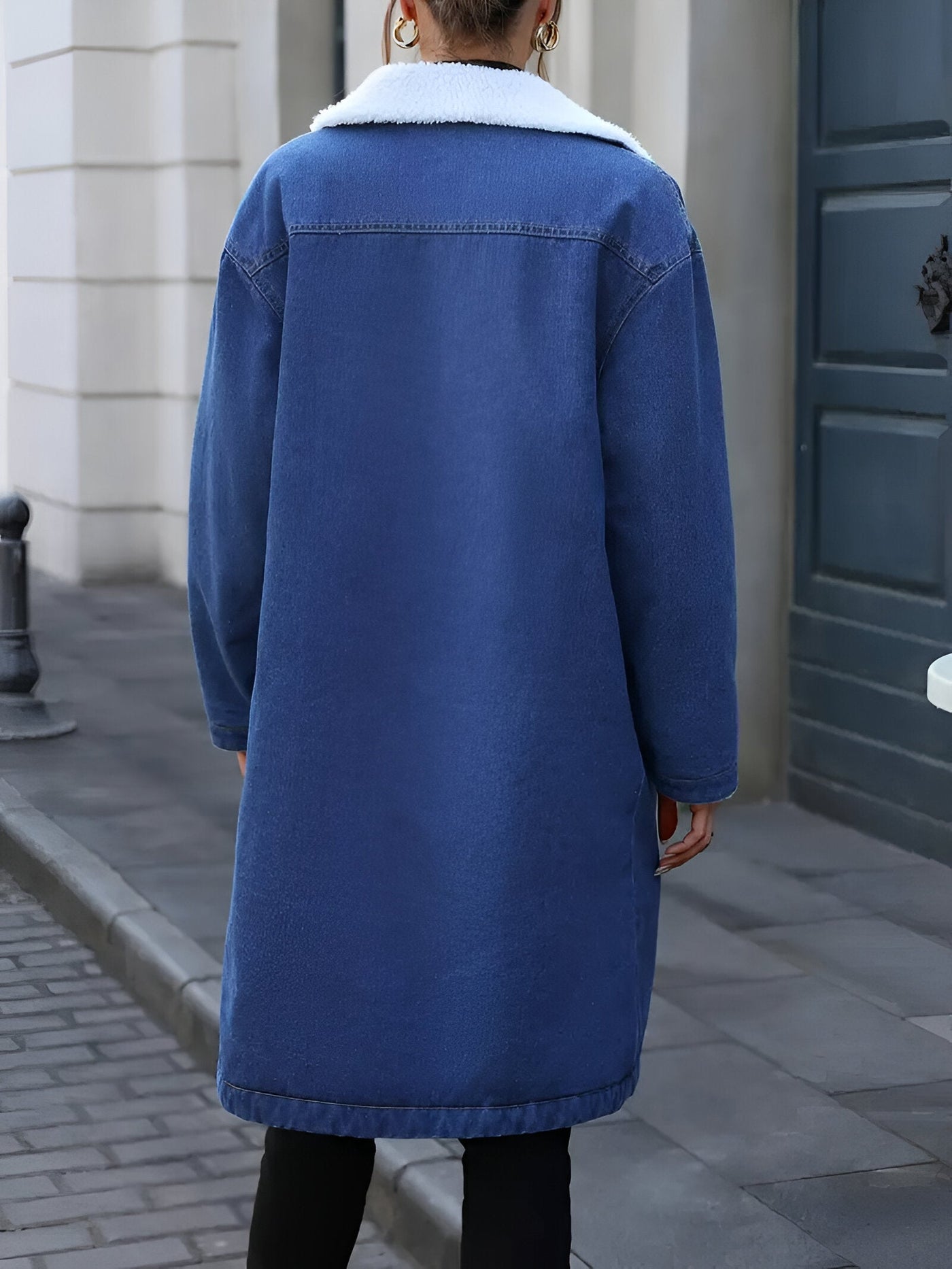 Liduvina | Elegante Mid-Länge Denimjacke mit Fleece-Futter