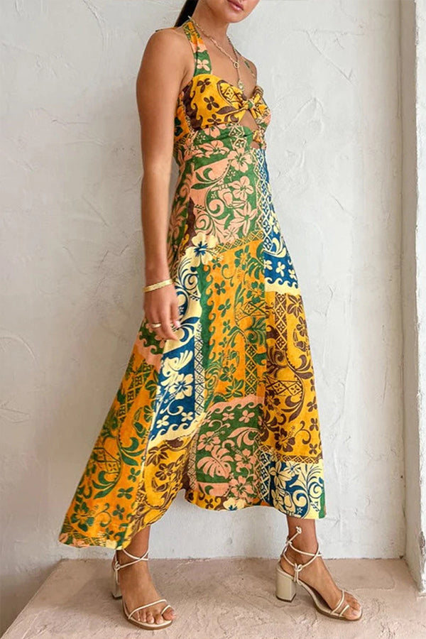 Isabelle® | Sexy Print Bandage rückenfreie Neckholder bedruckte Kleider