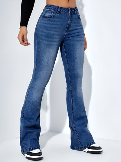 Camila | High-Waist Flare Stretch Mustache Jeans