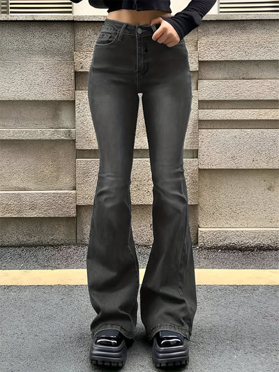 Camila | High-Waist Flare Stretch Mustache Jeans