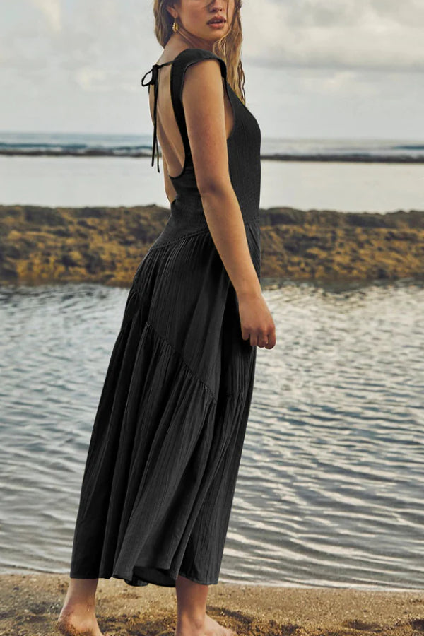 Susana® | Feminines, gesmoktes Maxikleid mit Rüschen