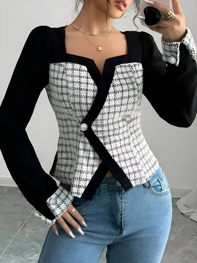 Ruchel | Schicke, französisch inspirierte Plaid-Blazer für Damen