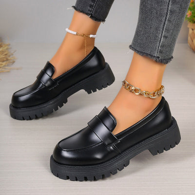 Abigail – Britische Plateauschuhe im Loafer-Stil