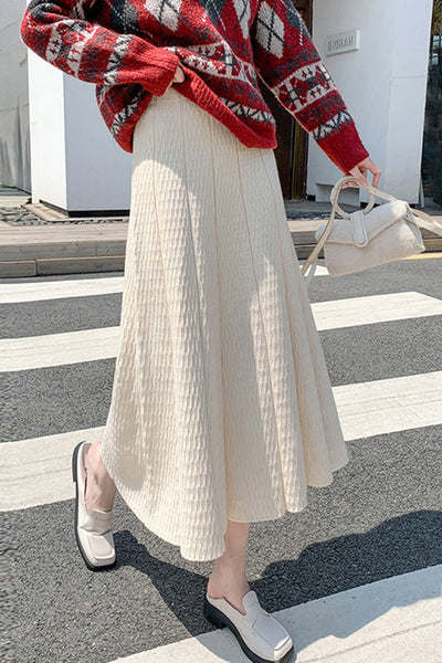 Lisa® | Faltenrock, schlanker, hoch taillierter, mittellanger Pullover mit A-Linien-Rock