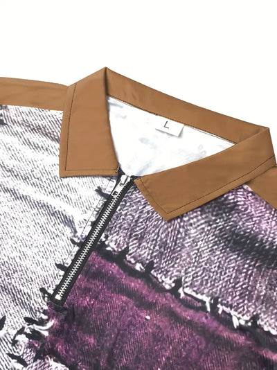 Zerem – Langarmhemd mit Farbblock und Reißverschluss