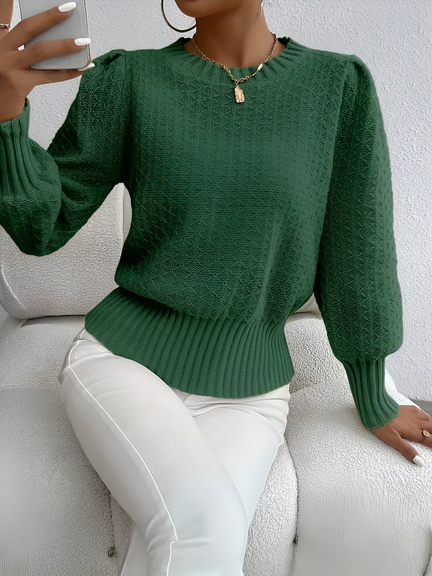 Willa | Eleganter französischer Strickpullover mit Rautenmuster