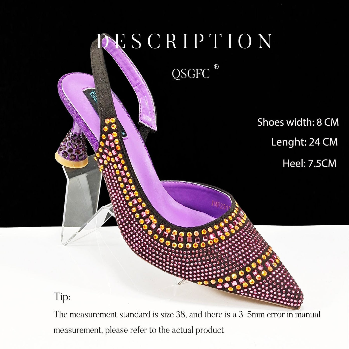 Charlotte – Spitz zulaufende gestreifte Damen High Heels mit Strass