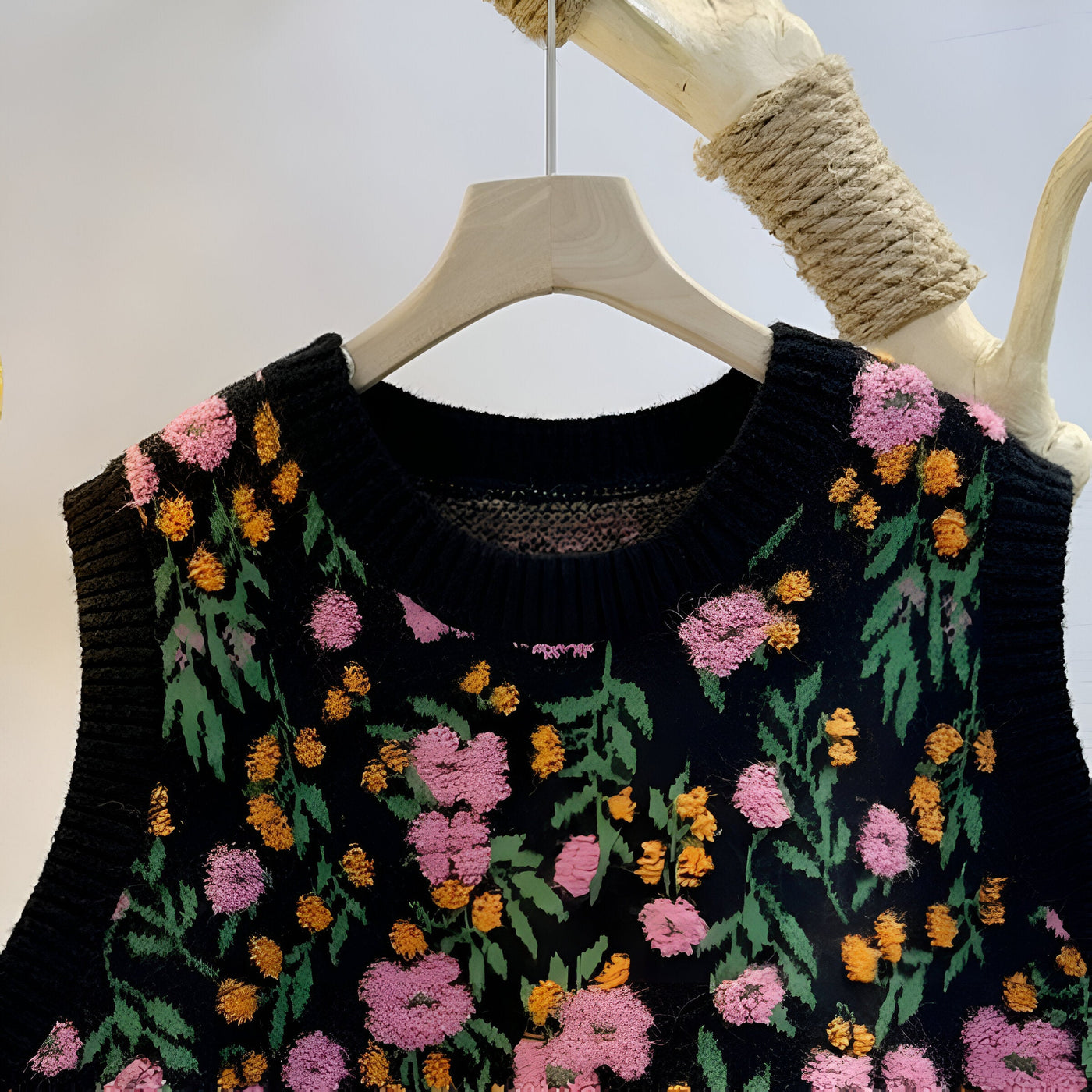 Aiden | Koreanischer Stil Pink Peach Blossom Strickweste