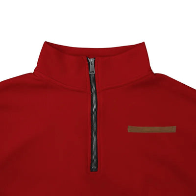 Halbreißverschluss-Pullover aus Samt für Herren