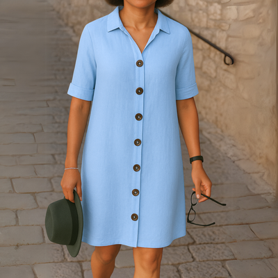 Ria™ | Elegantes langes Hemdblusenkleid