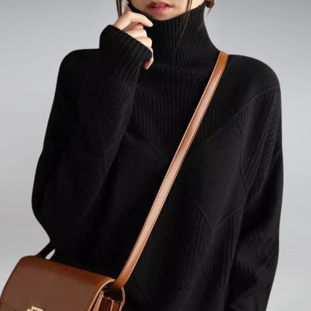 Stilvoller Damenpullover mit Diamantmuster