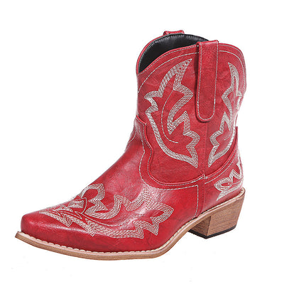 Andrea – Cowgirl-Stiefel mit Stickerei und Keilabsatz