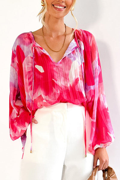 Louise® | Neues Herbst- und Winter-Temperament-V-Ausschnitt-bedrucktes Langarmshirt