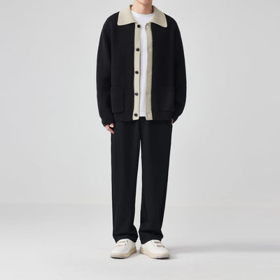 Gerippter Herren Strickcardigan