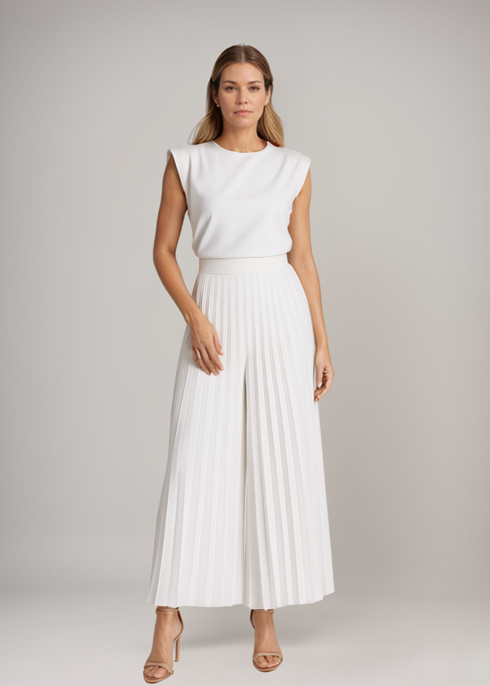 Almut | Elegantes Set mit plissierter Palazzo-Hose