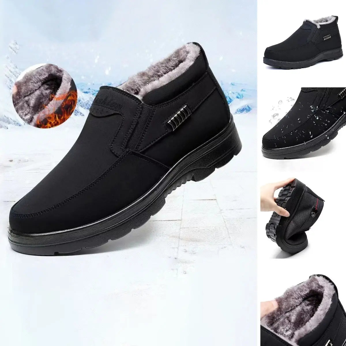 Herren Orthopädische Winter Lederstiefel mit Warmfutter