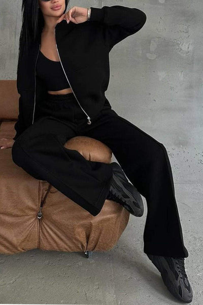 Damen Reißverschluss Zweiteiler - Jacke & Hose - Sportlich Elegant