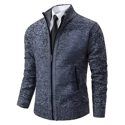 Klassischer Zip-Pullover Hellgrau - Max