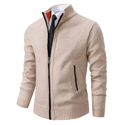 Klassischer Zip-Pullover Hellgrau - Max