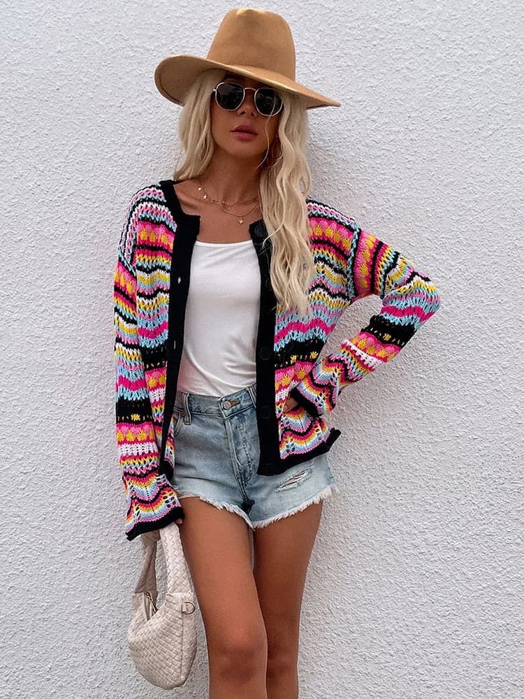 Damen Strickjacke mit Knopfverschluss - Zephyrae