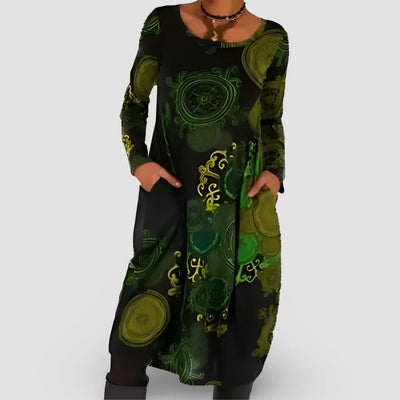 Elegantes Bohemien-Winterkleid für Damen mit langen Ärmeln