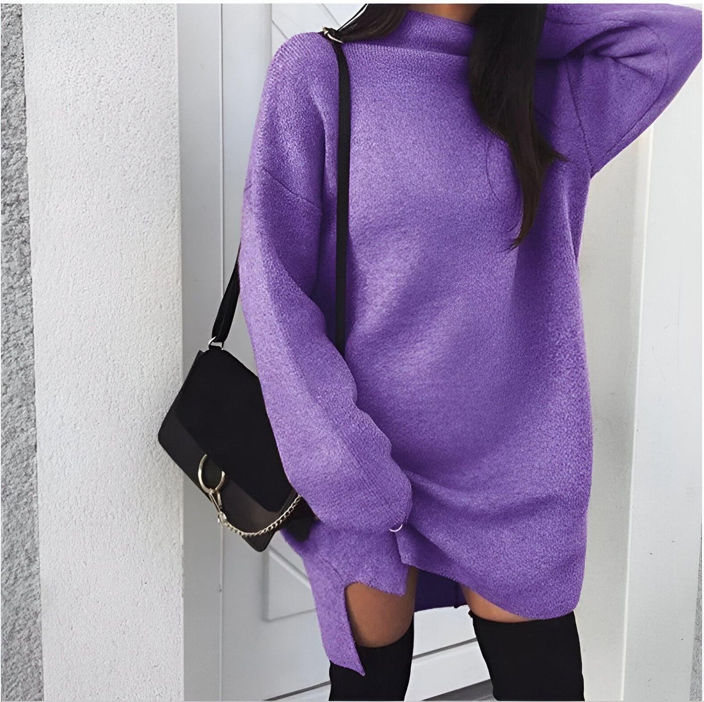 Saskia |  Herbst Oversized Rollkragenkleid