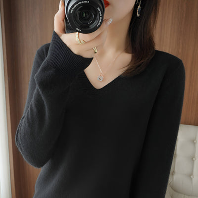Lieselotte | Gemütlicher V-Ausschnitt Strickpullover