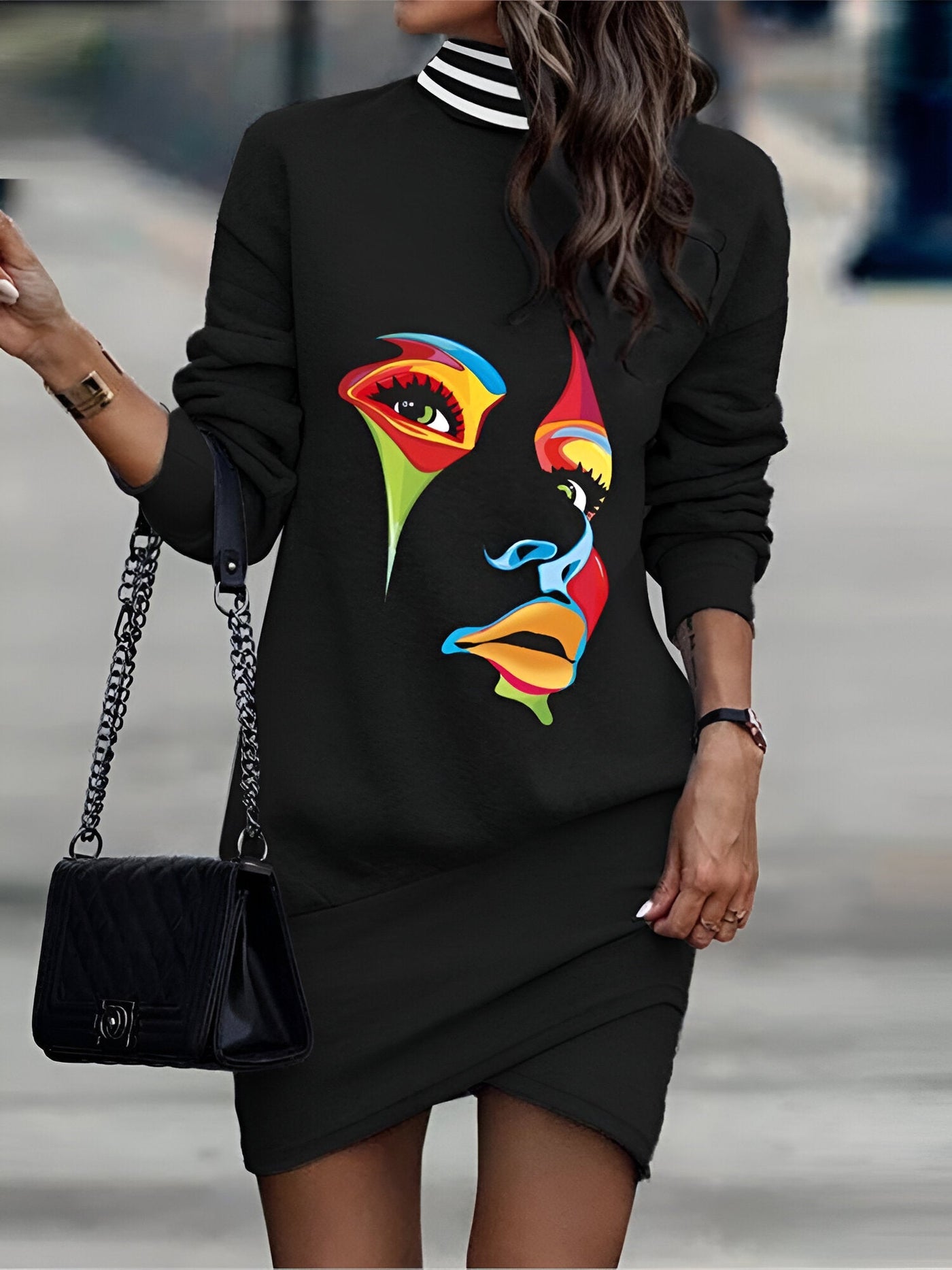 Theresa | Casual High-Collar Mini-Kleid