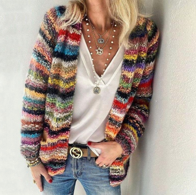 Bunte Strickjacke für Frauen
