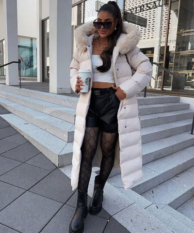 Langer Warmer Parka Schwarz - Nora